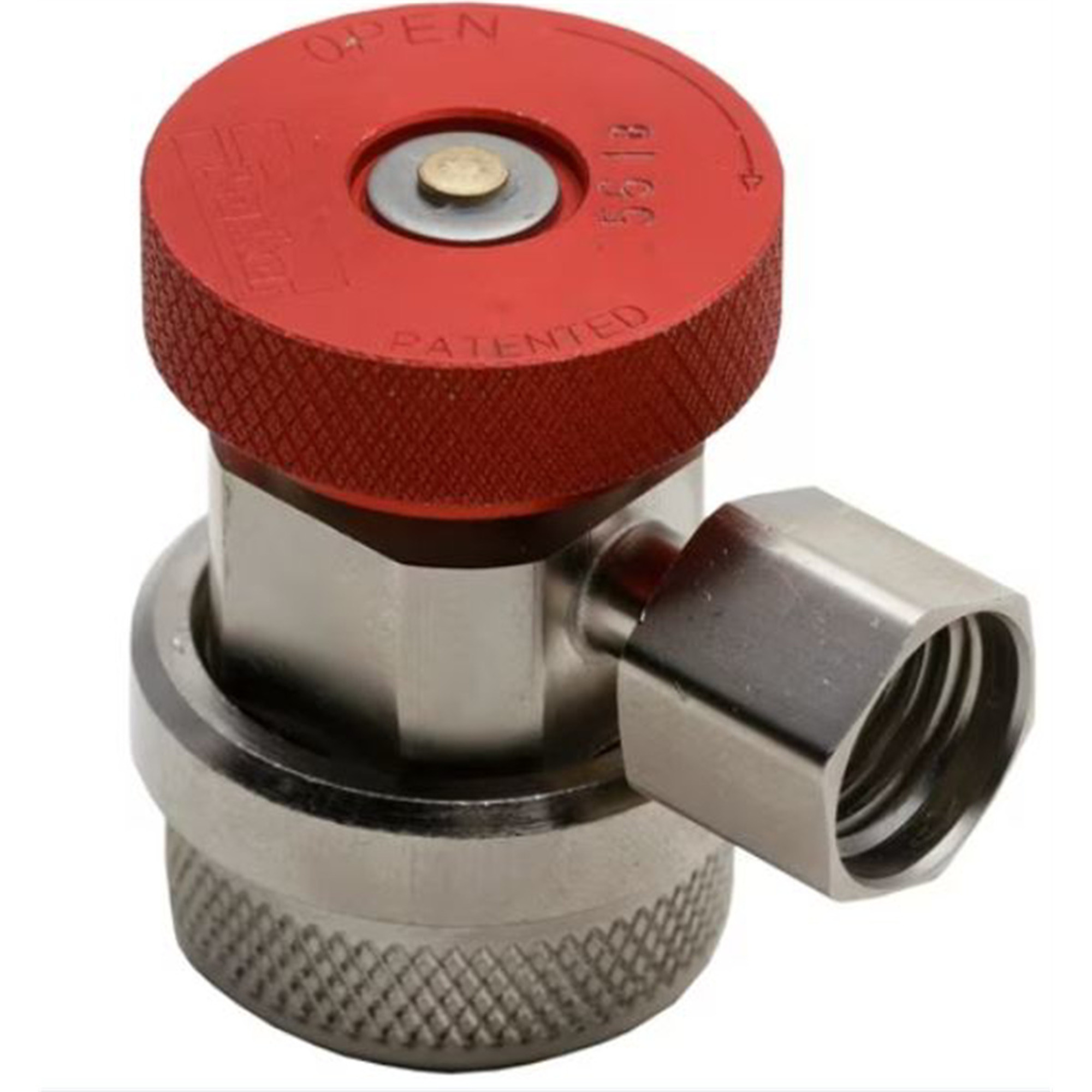 Robinair High-Side Manual Coupler — Chrome Plated Brass, Red Actuator for R-134a, Model# ROB18191A